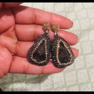 925 Silver Druzy Earrings